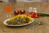 چلو کبک آلوچه و ناردون